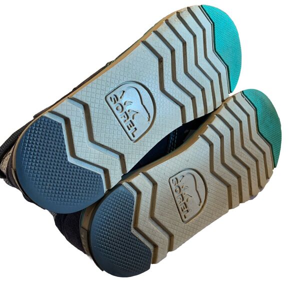 SOREL Womens 8/Youth 6 Navy Suede Leather Gray Knit Waterproof Winter Boots Warm - Picture 8 of 9